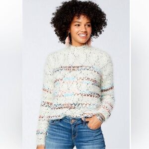 Anthropologie RAGA Fau Eyelash Multicolor Sweater Size Small